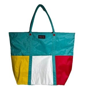 VTG 80s Fashion Club Tote Purse Grocery Beach Bag Large  17x22" Shoulder Carry